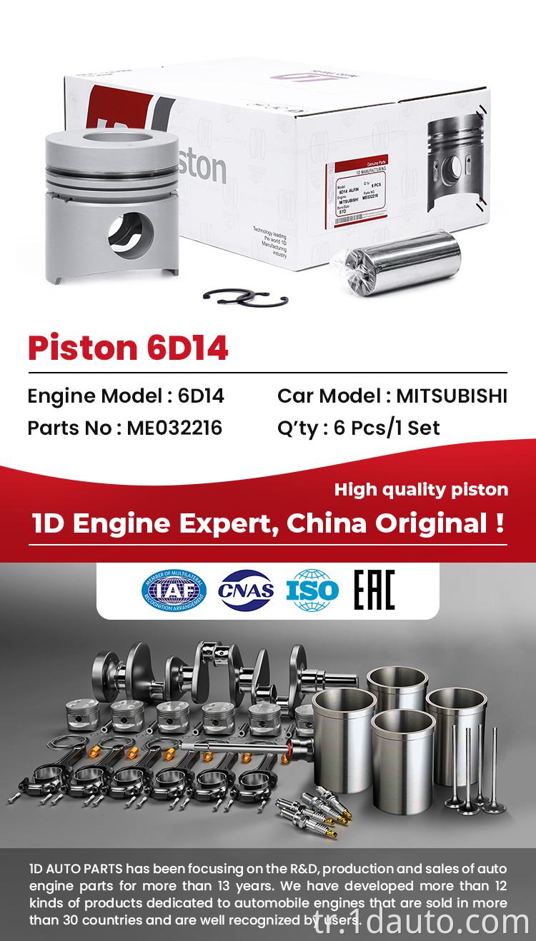 Mitsubishi 6d14 Motor Piston Seti MITSUBISHI 6D14 Engine Piston Set